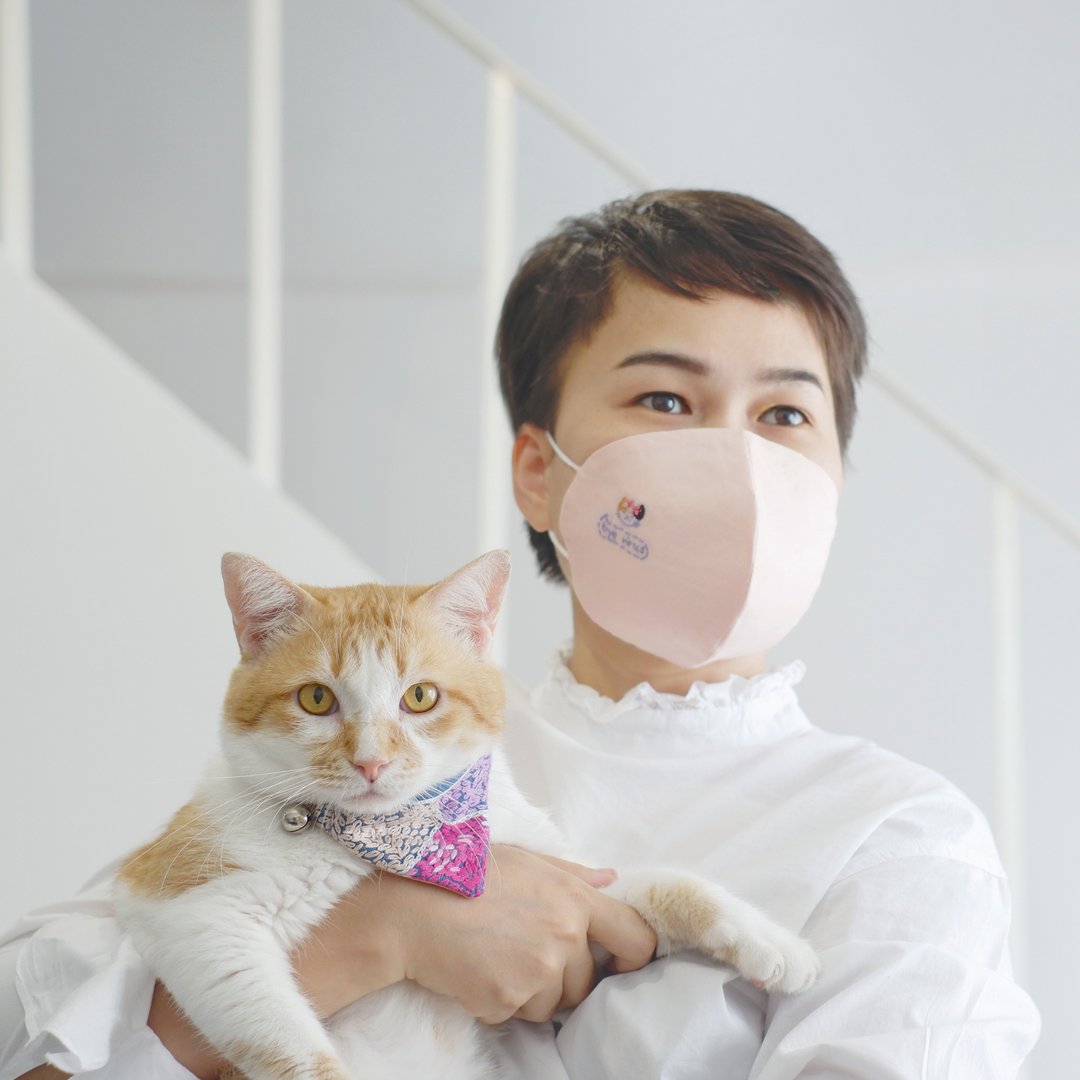 Purr mask - Handmade Mask  : Lemonade Pink color - 口罩 - 棉 粉红色