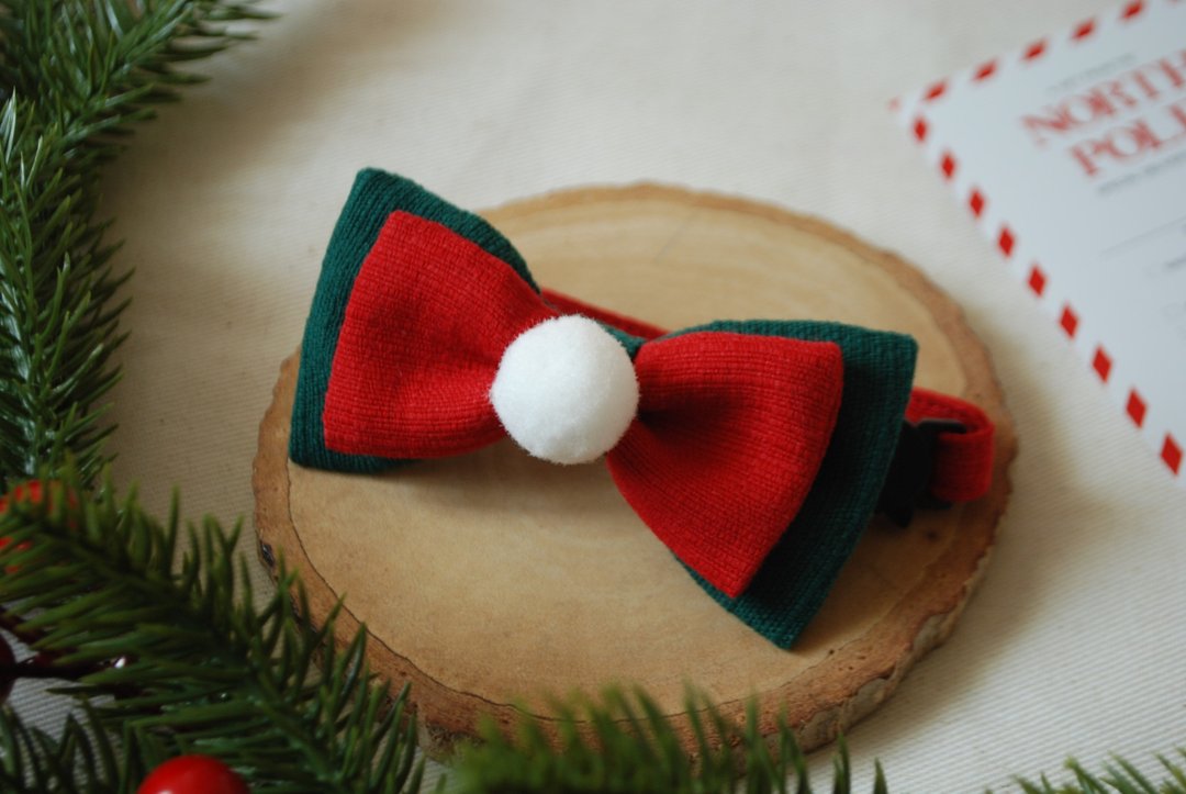 Christmas Collection Bow-Tie 2022 - 项圈/牵绳 - 棉 多色