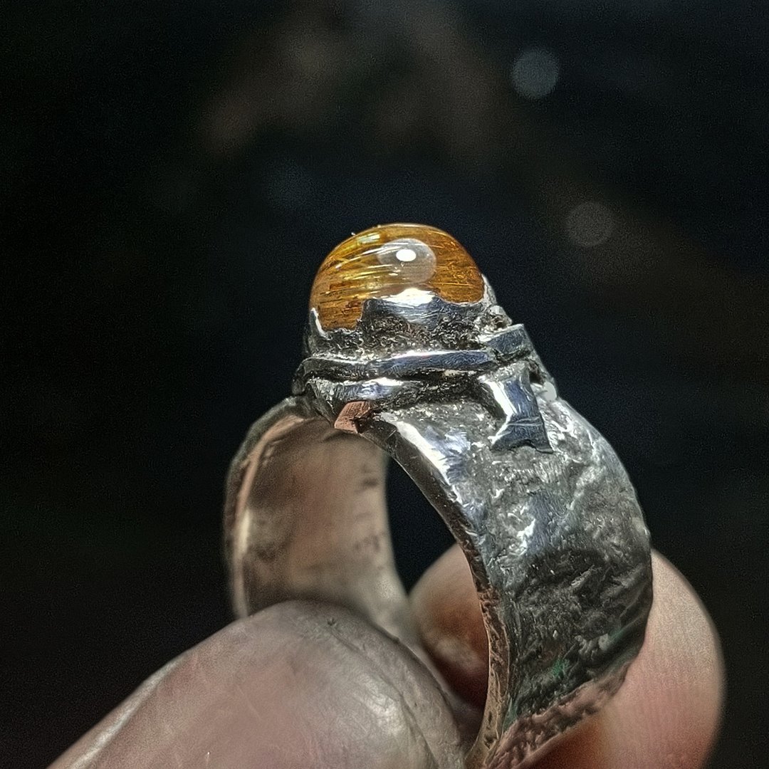 红铜钛客制款戒指 - 戒指 - 宝石 红色