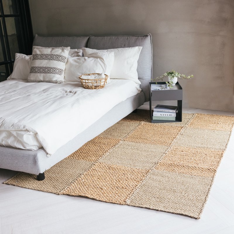 棋盘格编织地毯 - 地垫/地毯 - 其他材质 卡其色