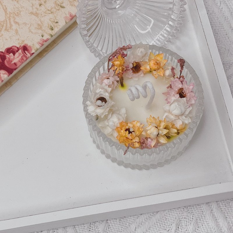 平日花房法式浪漫干花香氛蜡烛 - 蜡烛/烛台 - 蜡 透明