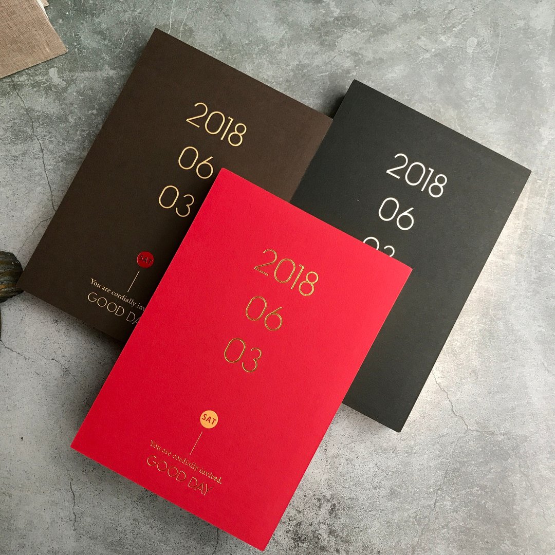 【厚磅金边喜帖】好日子GOOD DAY烫金喜帖含信封贴纸 喜帖20张起 - 喜帖 - 纸 