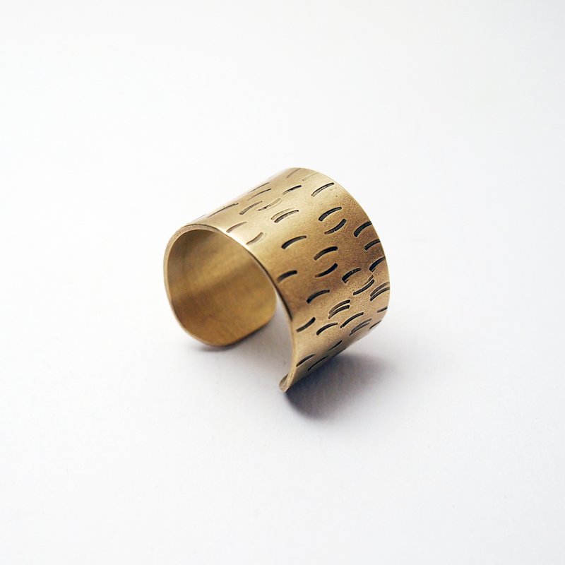 【Line 系列】#a421 线开放式戒指(11-14号)/ 黄铜/ 手工礼物 - 戒指 - 铜/黄铜 金色