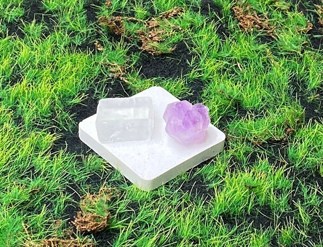 紫晶骨干花 | 彩虹方解石 | 增智慧 避邪保平安 促进专注力 风水 - 摆饰 - 水晶 多色