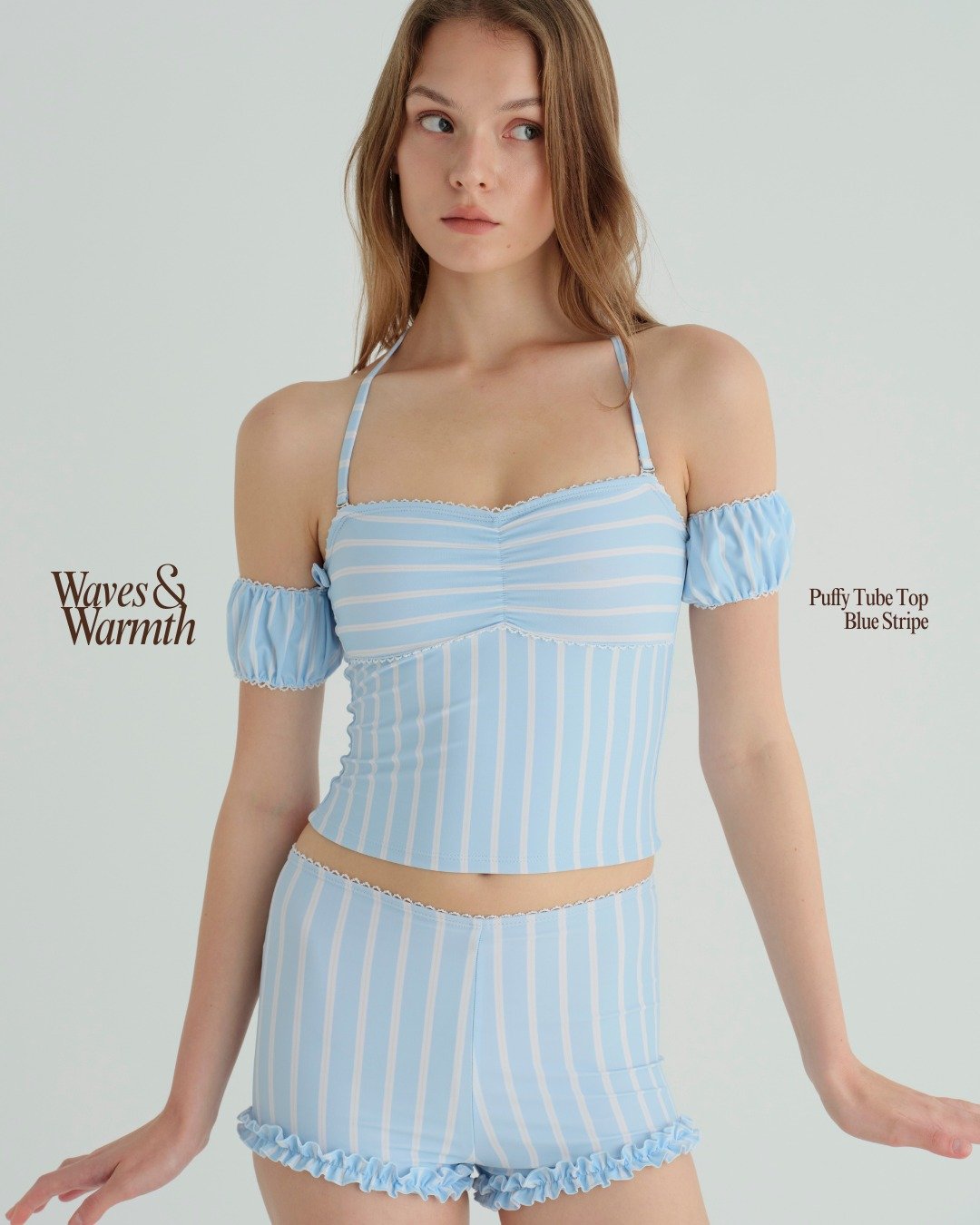 when.we.summer / Waves&Warmth Puffy Tube Top (仅上身) - 女装泳衣/比基尼 - 其他材质 多色