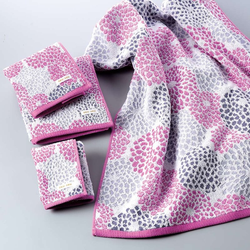 日本丸真│SOU SOU 京都新和风今治无拈毛浴洗脸小方巾(花漾菊) - 毛巾浴巾 - 棉．麻 