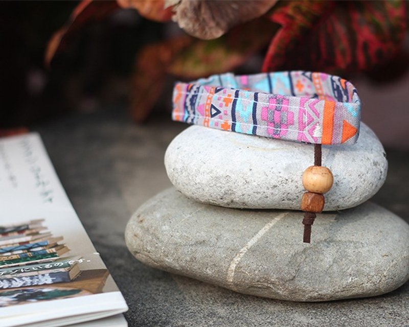 【波西米亚】For Dear毛小孩的野性自由项圈 - 项圈/牵绳 - 棉．麻 紫色