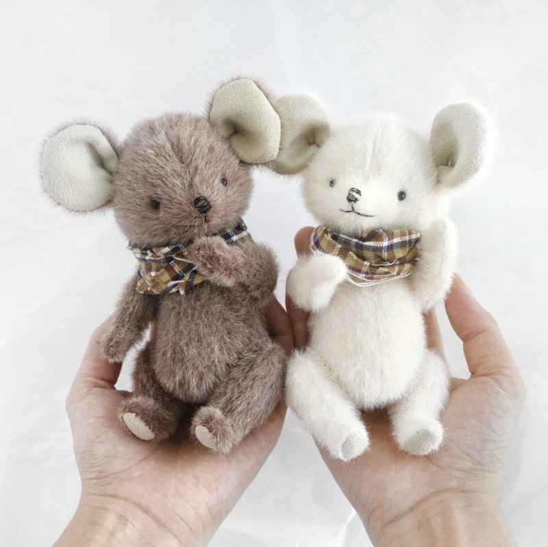 (材料包附教学) 五关节玩偶材料包 小老鼠DIY布偶材料包 - 编织/刺绣/羊毛毡/裁缝 - 其他材质 咖啡色