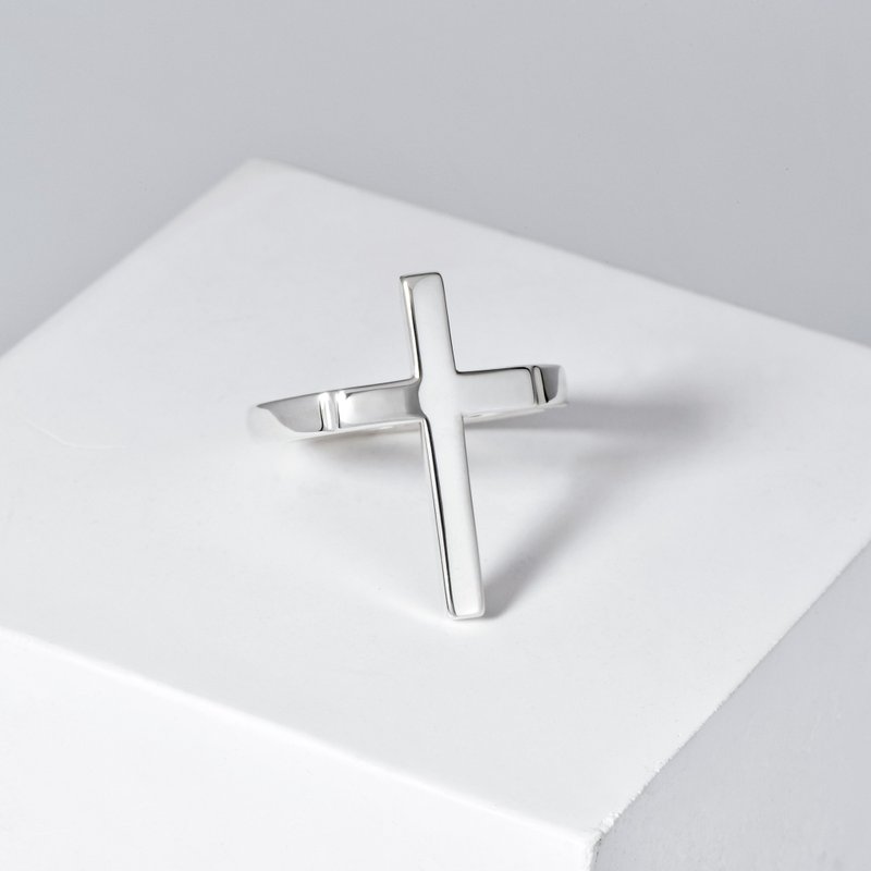 纯光十字架戒指Pure Light Cross Ring - 戒指 - 纯银 银色