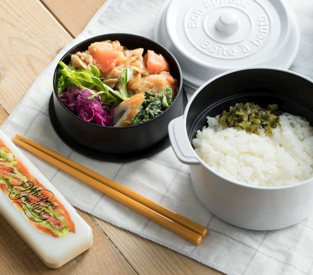 日本TAKENAKA 日本制COCOPOT可微波圆形双层分隔保鲜盒530ml-白色 - 便当盒/饭盒 - 其他材质 白色