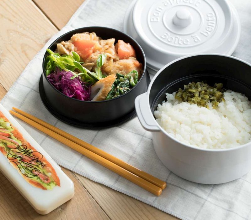 日本TAKENAKA 日本制COCOPOT可微波圆形双层分隔保鲜盒530ml-白色 - 便当盒/饭盒 - 其他材质 白色