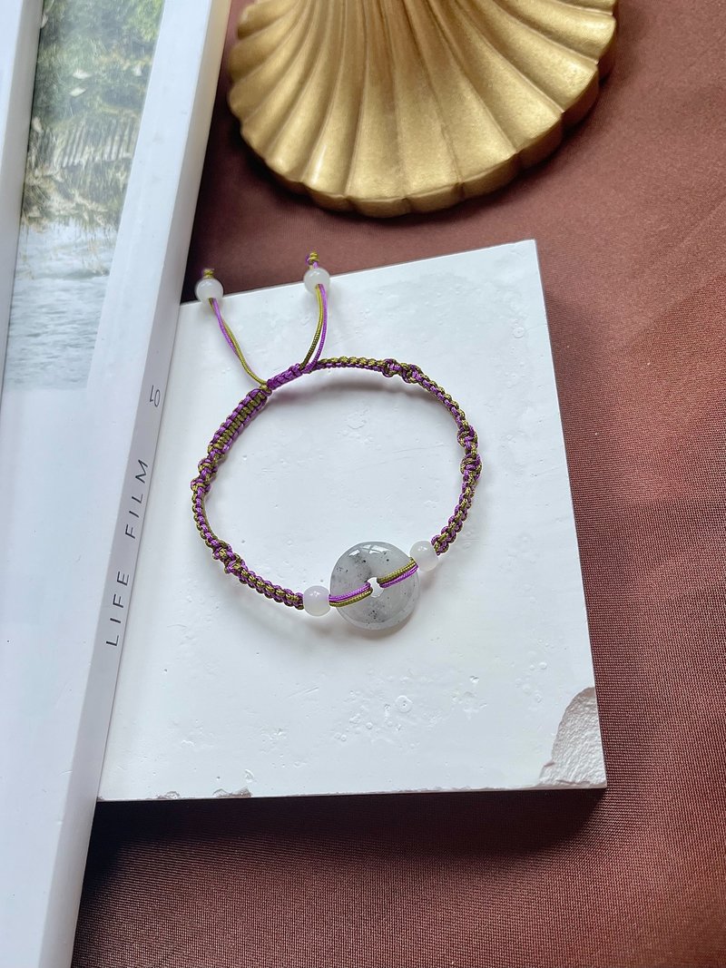 缅甸玉A货翡翠-冰洒乌鸡翡翠手绳 手链 天然石 jade 平安 手绳 - 手链/手环 - 玉石 黑色