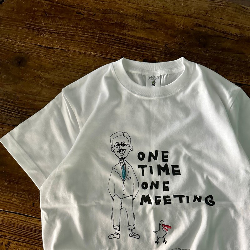 一期一会 独特图案手绣 T 恤 - 女装 T 恤 - 棉．麻 白色