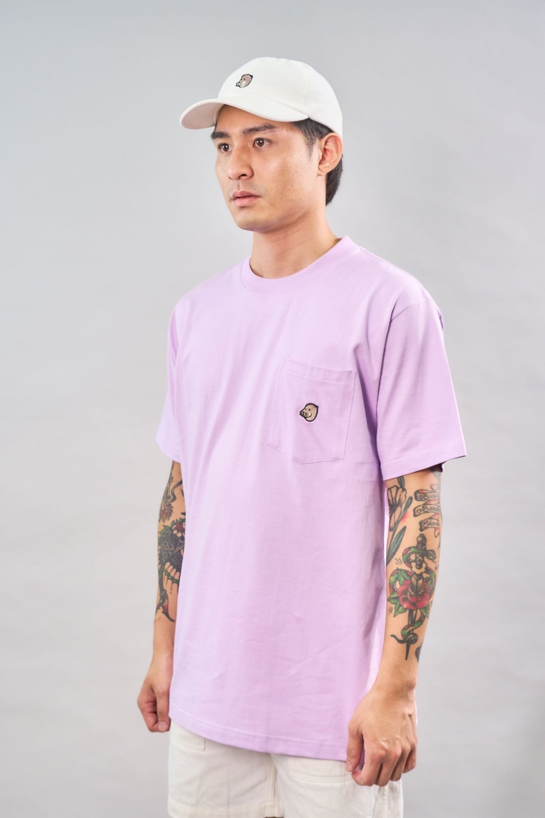 Otter 棉质口袋 T-shirt / M L / 2 色 - 中性连帽卫衣/T 恤 - 棉．麻 蓝色