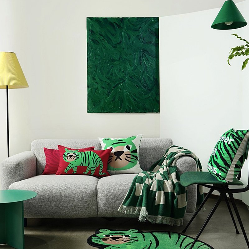 草稿新年老虎抱枕虎头虎脑可爱儿童房样板间沙发客厅虎年抱枕靠垫 - 枕头/抱枕 - 聚酯纤维 多色