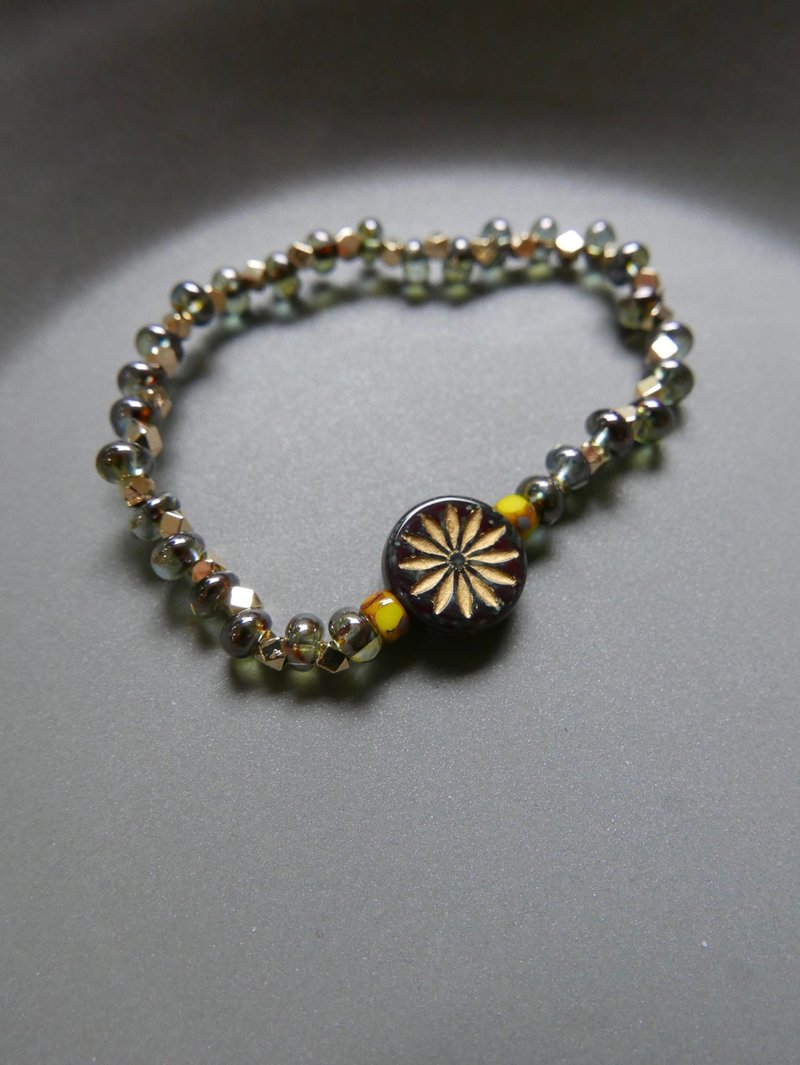 量身订制/太阳花手串 - 手链/手环 - 玻璃 咖啡色