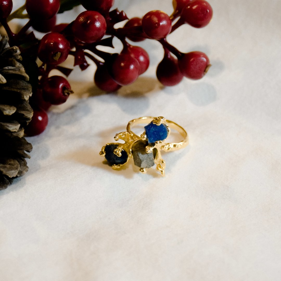 Triple snowball ring - 戒指 - 其他材质 金色