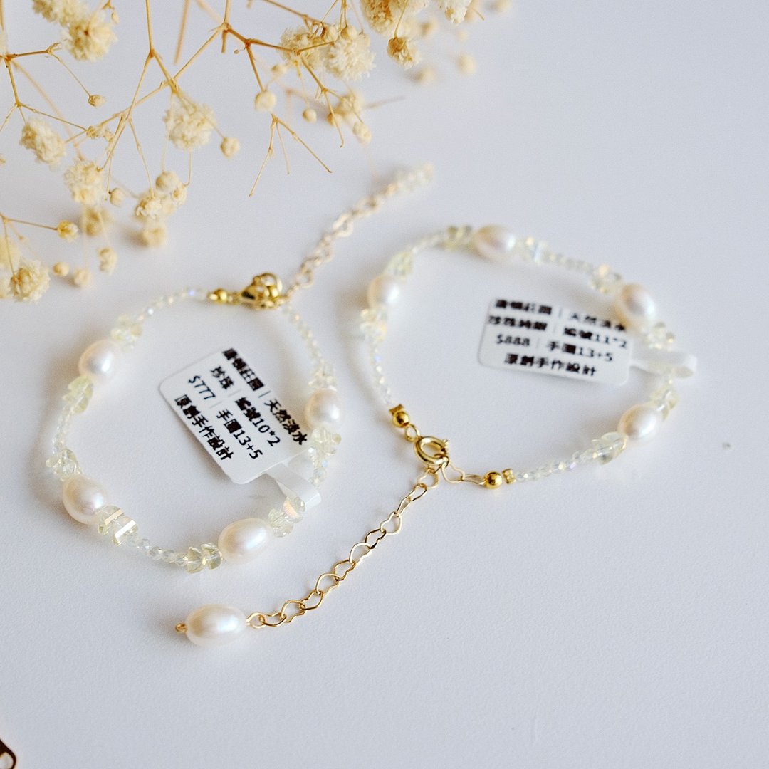 Amelia Jewelry丨唐顿庄园丨天然淡水珍珠手链丨925银手链 - 手链/手环 - 珍珠 白色