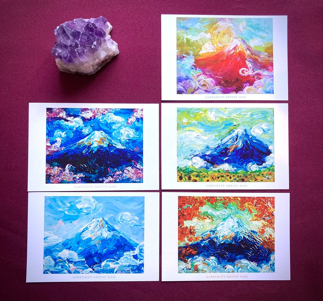 【富士山】日本 / 富士山 / 艺术卡 / 明信片 / 日本制造 - 卡片/明信片 - 纸 多色