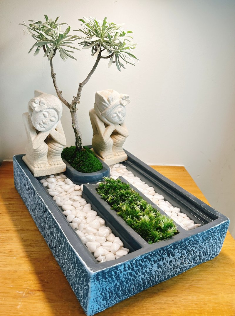 纯自然 峇里岛风 庭院 砂石石像 盆栽 微景观 送礼 小物 - 植栽/盆栽 - 植物．花 绿色