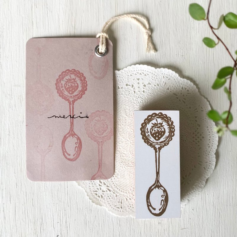 橡皮章【草莓复古茶匙印章】 - 印章/印台 - 其他材质 