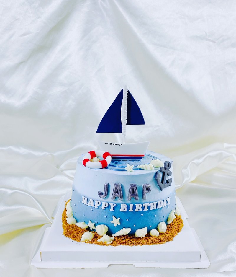 帆船 海洋 蛋糕 生日蛋糕 甜点 定制化 弥月 婚礼 6 8寸 面交 - 蛋糕/甜点 - 新鲜食材 蓝色