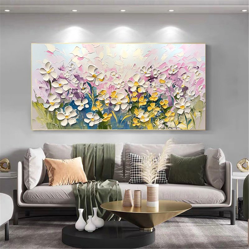 花语  油画/抽象/原创商品/装饰画/挂画客厅餐厅手绘肌理质感画 - 海报/装饰画/版画 - 亚麻 