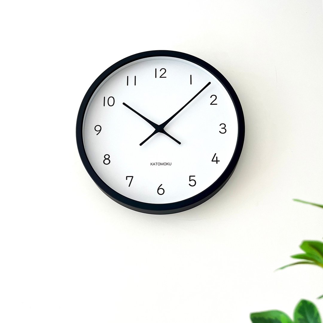 KATOMOKU muku clock 13 LL-size 黑色(km-139BK) 挂钟 日本制造 - 时钟/闹钟 - 木头 黑色