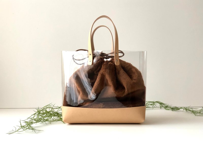 Fall color clear × Furtoto - 手提包/手提袋 - 人造皮革 咖啡色