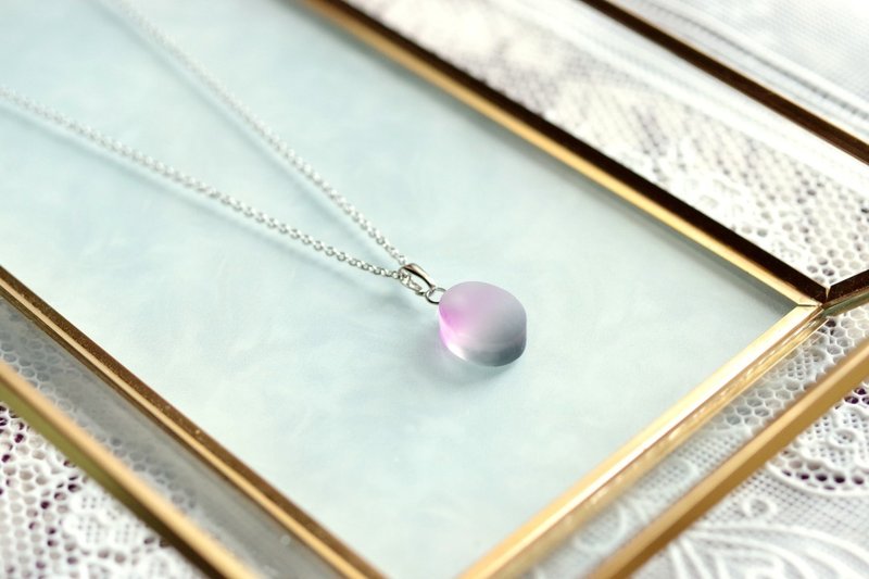 树脂艺术 方形吊坠・夜色深处 - 项链 - 树脂 灰色