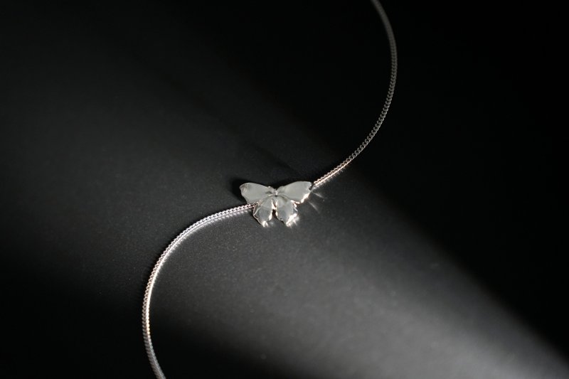 跳海實驗银饰项链中性极简男女设计师款吊坠百搭燕尾蝴蝶 - 项链 - 银 银色