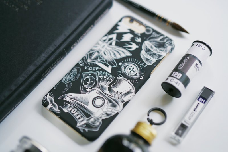 【預購中】iPhone手机壳/old school复古风 黑暗系 - 手机壳/手机套 - 其他材质 黑色