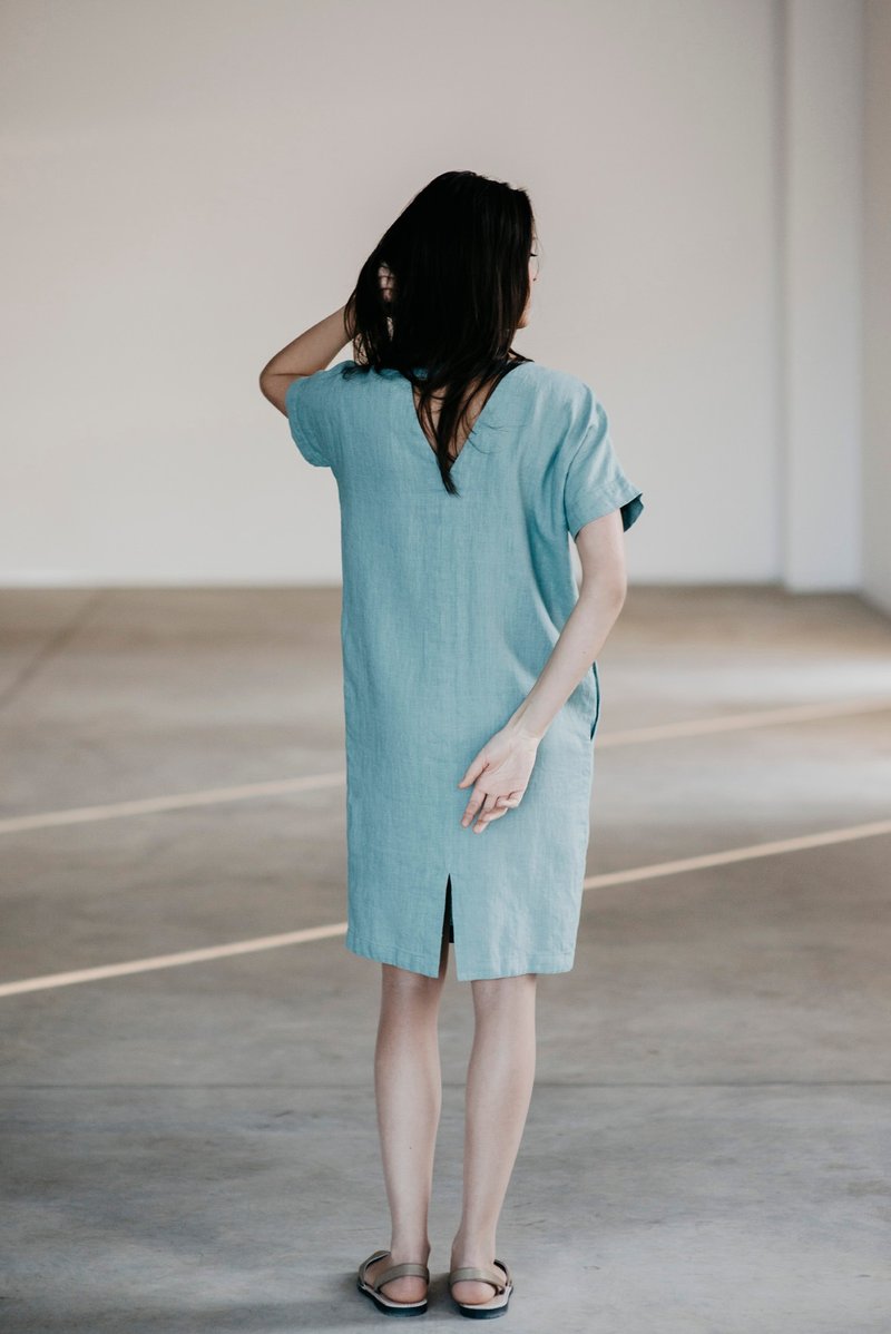 Linen Dress Motumo 15S7 - 洋装/连衣裙 - 亚麻 多色