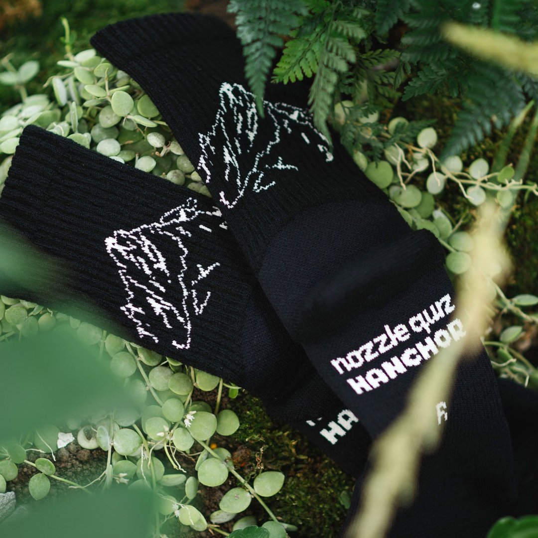 Forest trail 系列羊毛登山袜- 峰黑玉山 - 袜子 - 羊毛 绿色