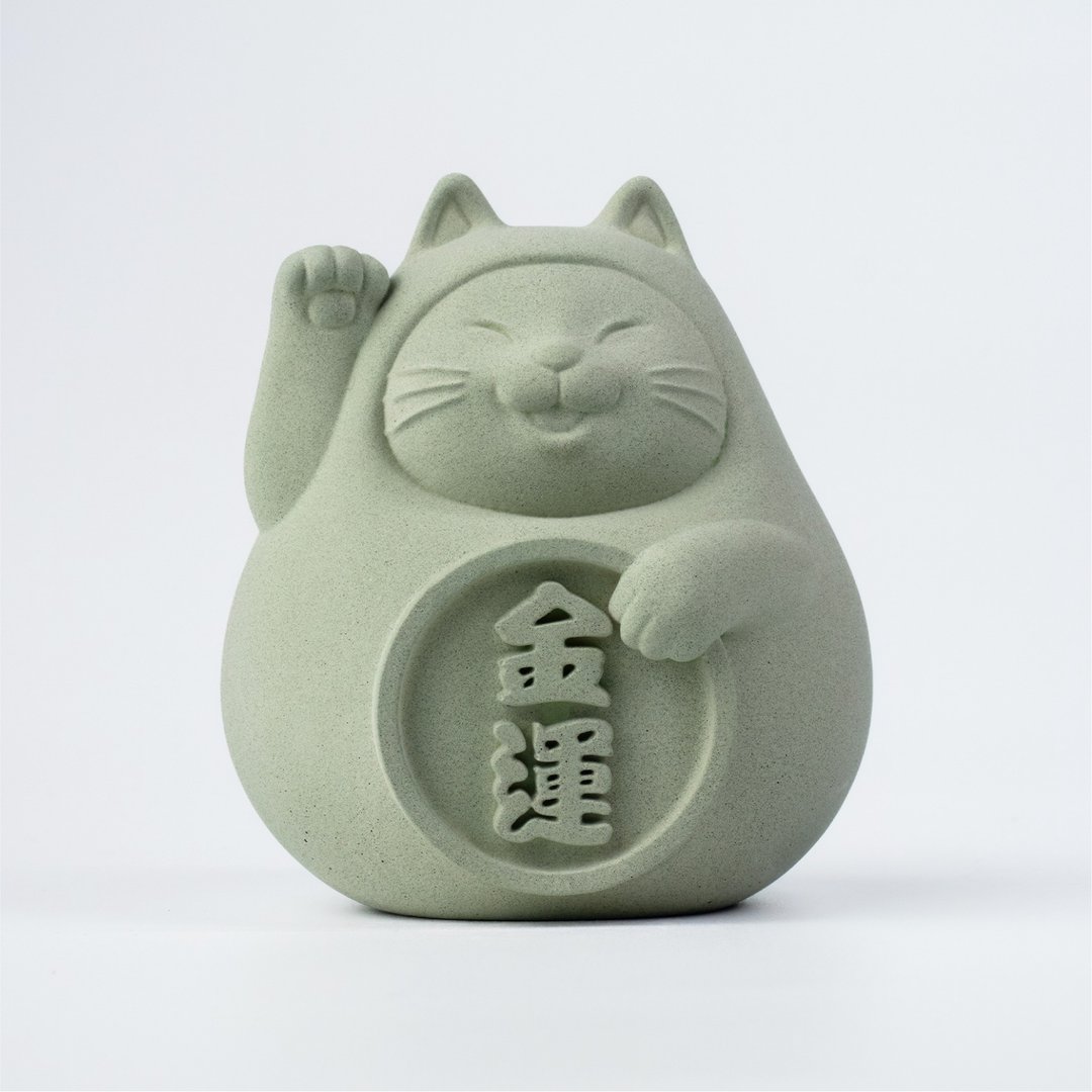 胖胖招财猫 (大)  健康绿 - 香薰/精油/线香 - 水泥 绿色