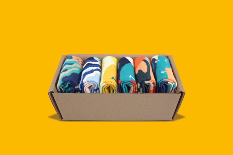 Dear, Buncho系列礼盒 男袜 女袜 色袜 几何图案袜子 - 袜子 - 棉．麻 多色
