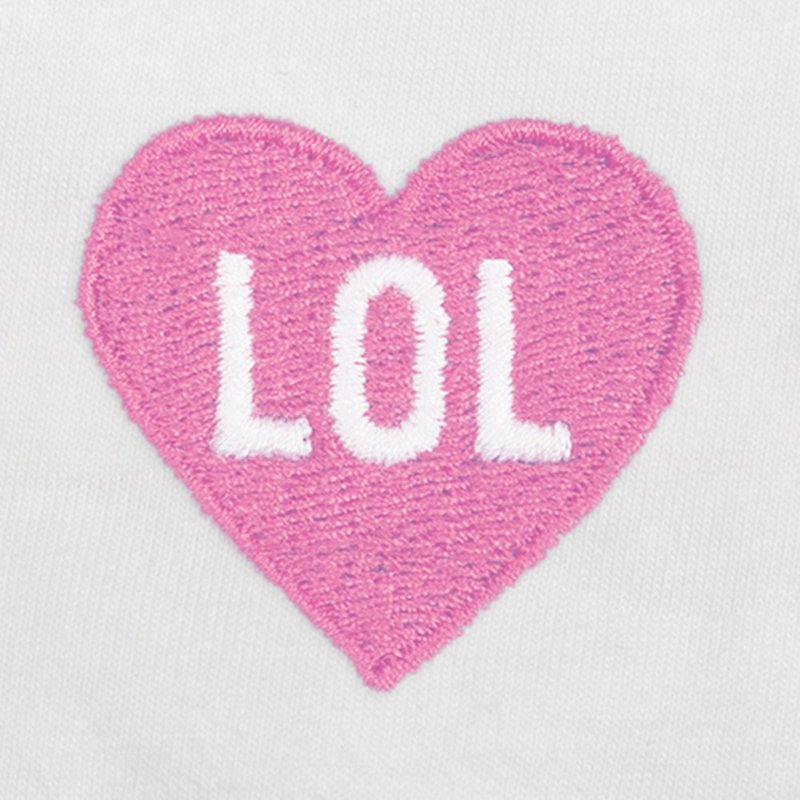 【自订留言系列】定制化心形绣花T恤 - 白色//黑色 (EMT026) - 中性连帽卫衣/T 恤 - 棉．麻 白色