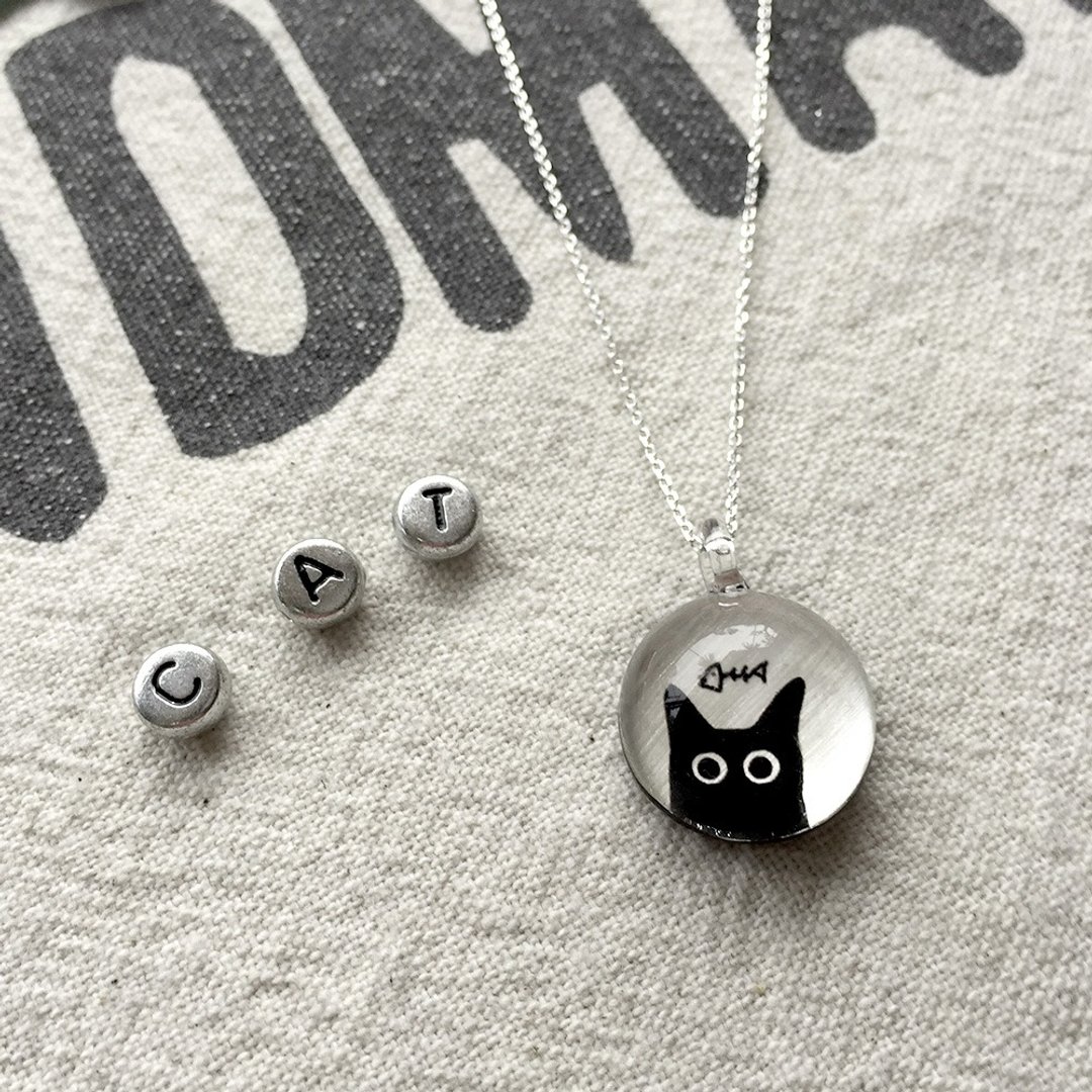 Glass pendant  Error cats - 项链 - 玻璃 