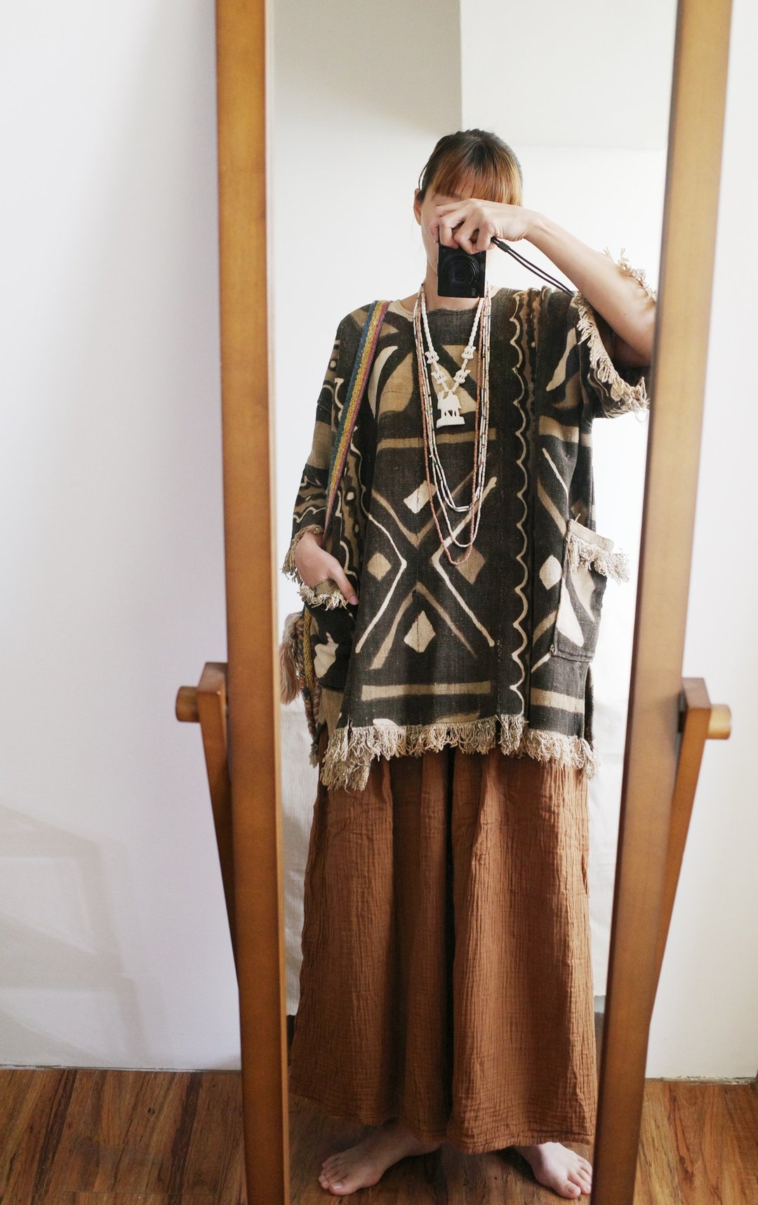 Vintage 非洲手工泥染织布上衣 中性款式 oversize - 其他 - 棉 