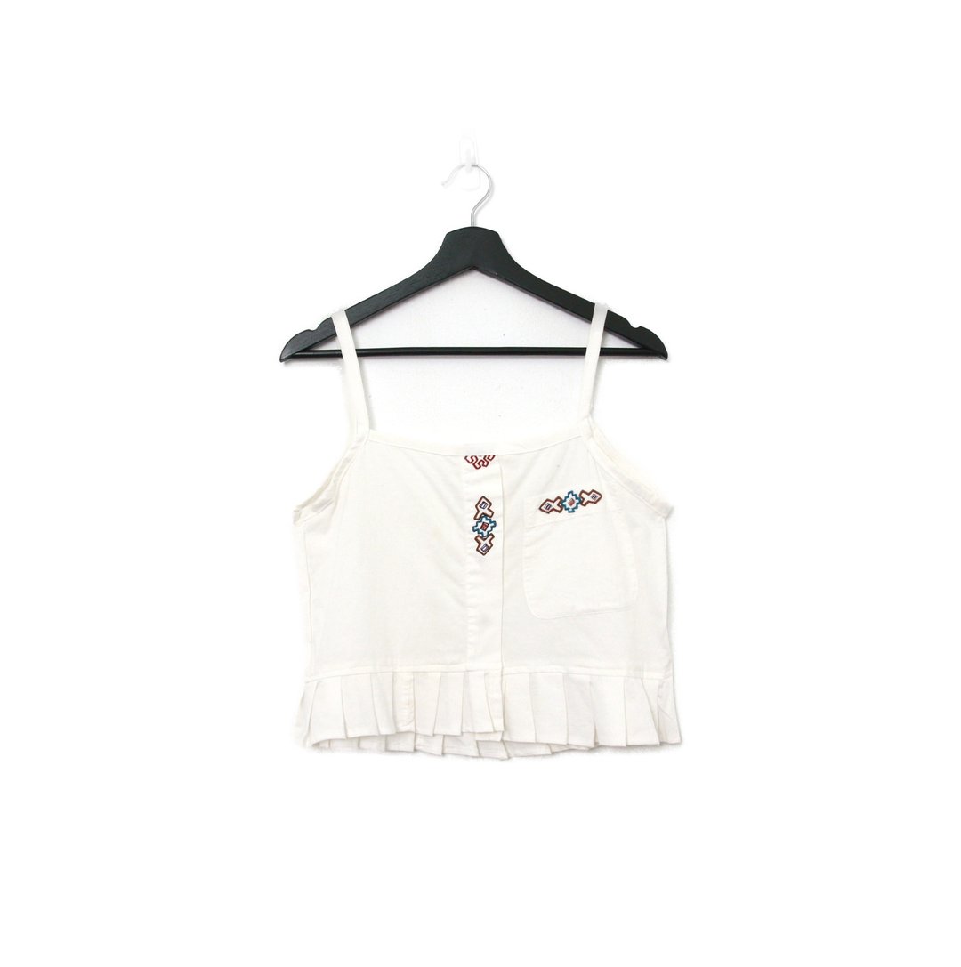 Back to Green-再制刺绣背心 民族风 图纹 sv-10/vintage vest - 女装背心 - 棉 