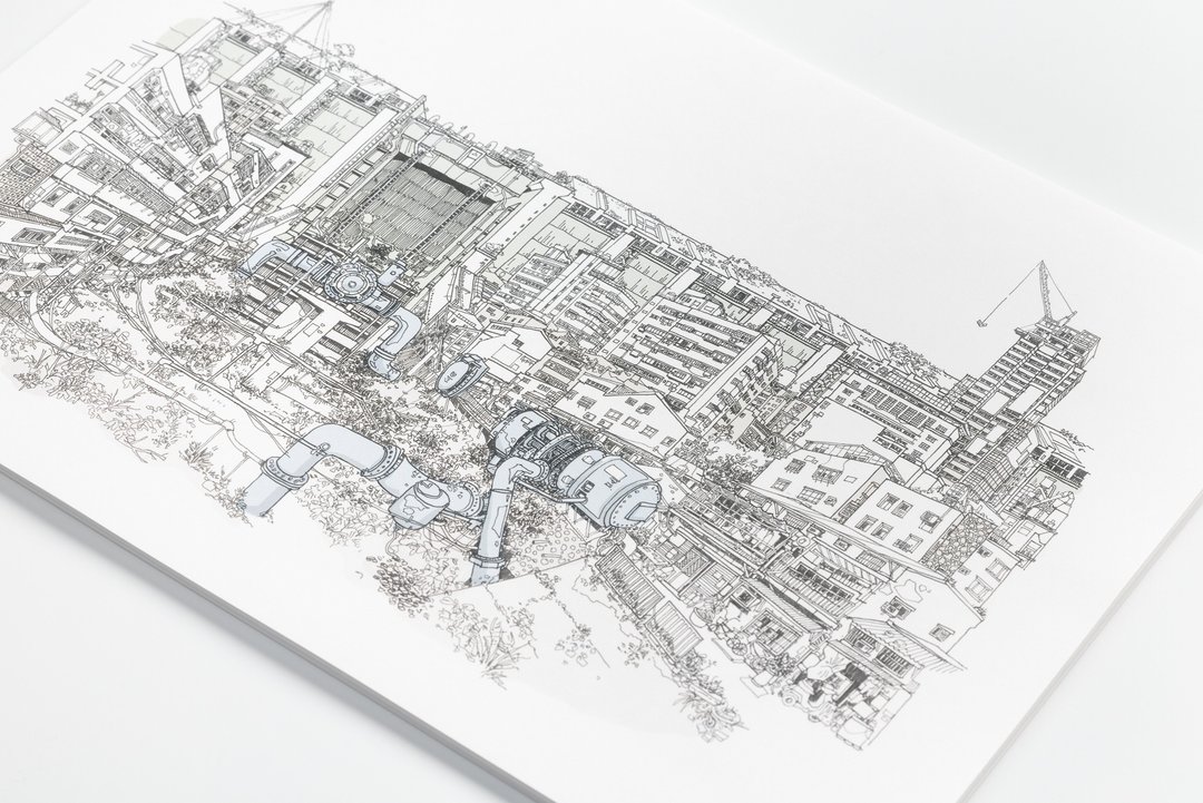 河堤系列_【水门】手绘海报A3 - 海报/装饰画/版画 - 纸 