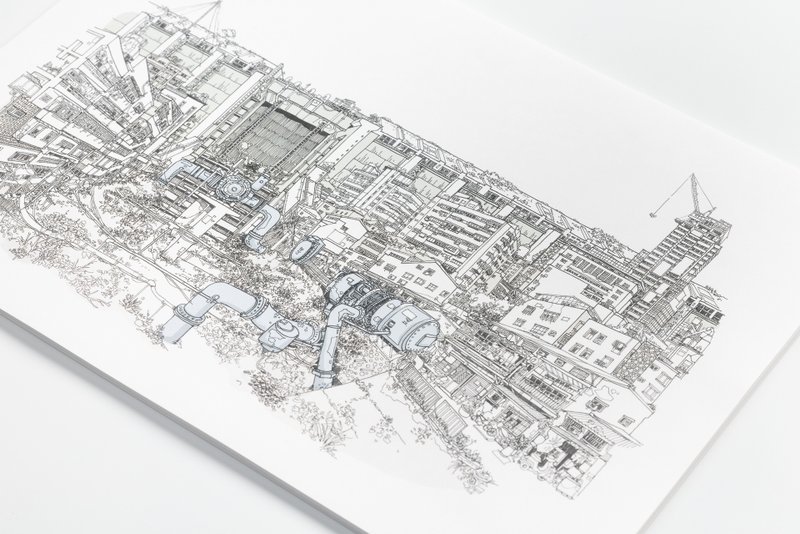 河堤系列_【水门】手绘海报A3 - 海报/装饰画/版画 - 纸 