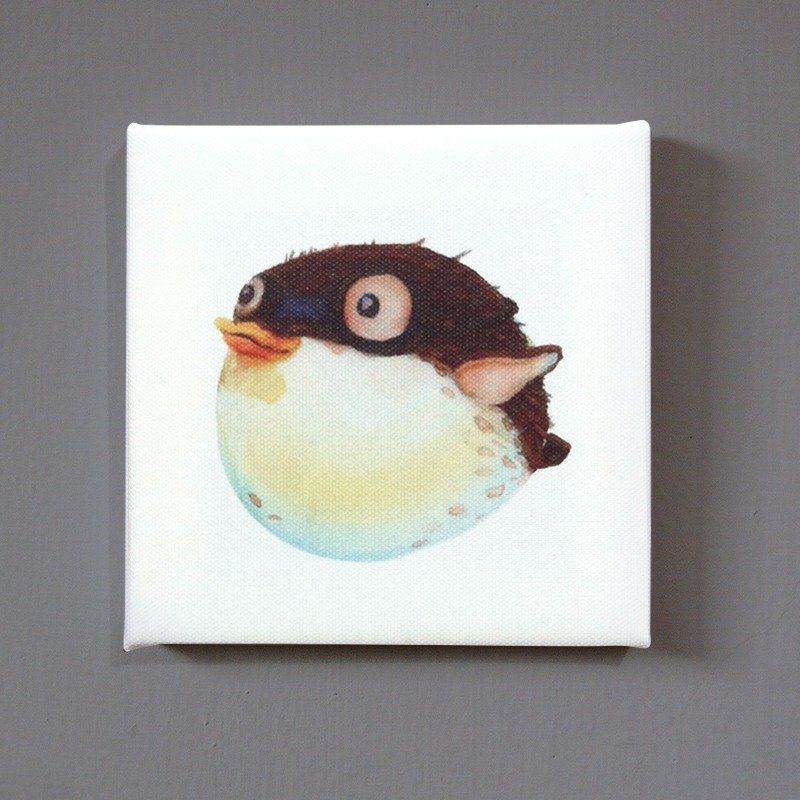 鼓起勇气 河豚 无框画 复制画 壁饰 摆饰 - 墙贴/壁贴 - 防水材质 