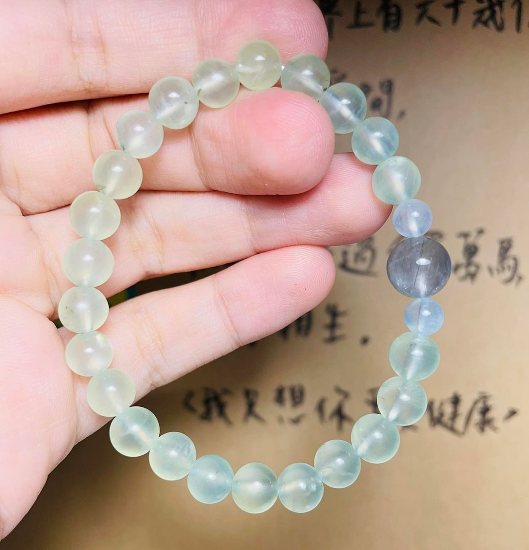 蓦然(手环系列)葡萄石--希望 - 手链/手环 - 水晶 绿色