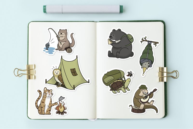 露营动物防水贴纸 / 笔电贴纸 / 台湾保育动物 - 贴纸 - 纸 