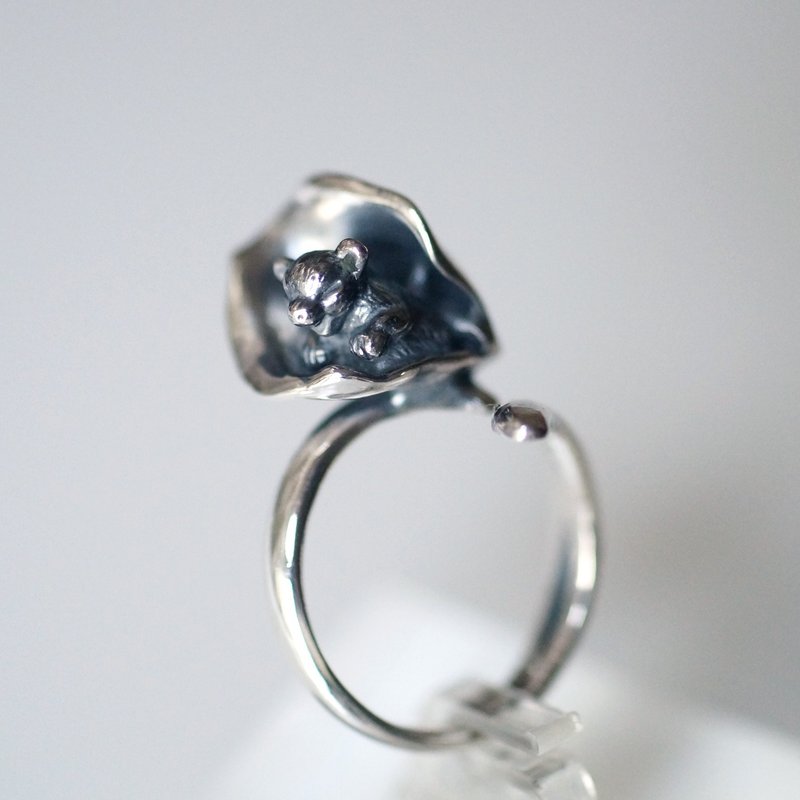 茅鼠戒指 - 戒指 - 纯银 银色