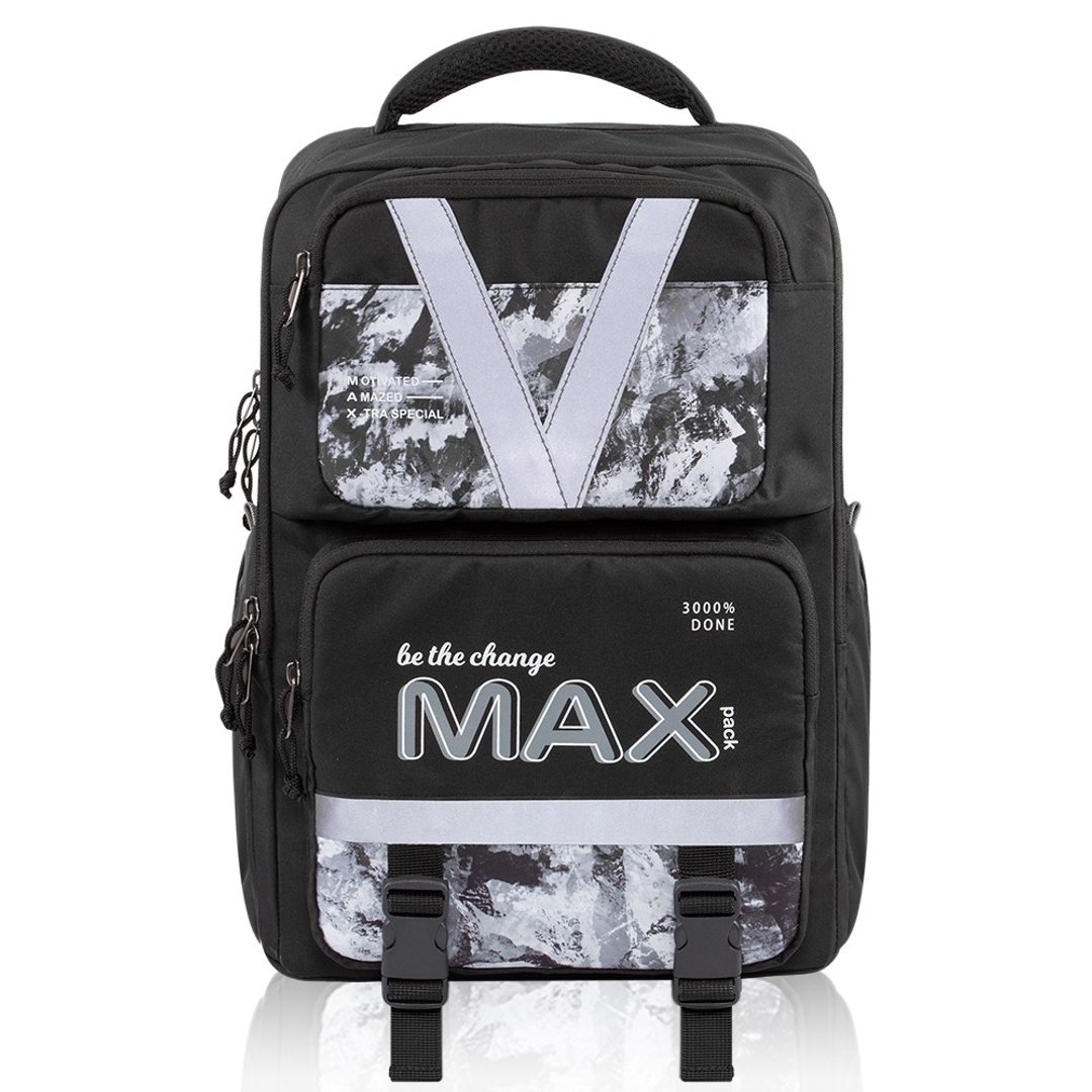 MAX灵感系列 超轻量护脊书包Pro 2S雪山 可折叠 多隔层 笔电可 - 后背包/双肩包 - 防水材质 黑色