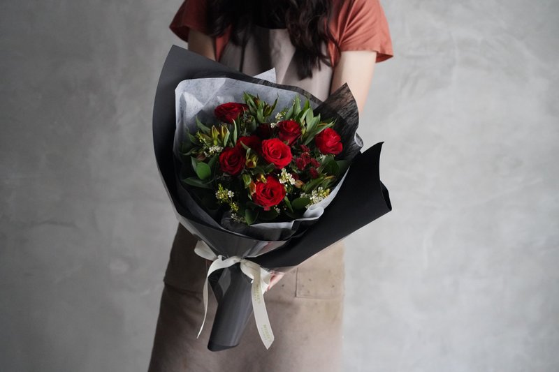 炽热爱恋红玫瑰花束_鲜花 - 干燥花/捧花 - 植物．花 红色