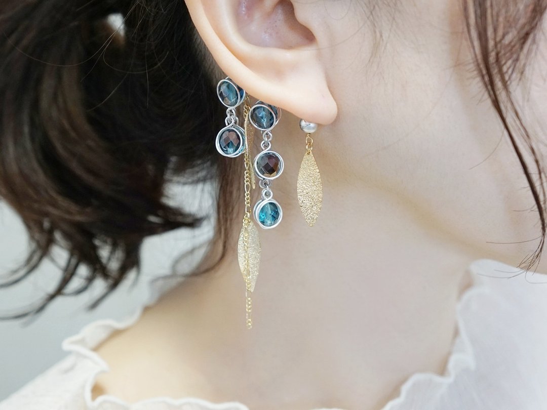 Ear hook　Ear cuff　foam - 耳环/耳夹 - 其他材质 蓝色