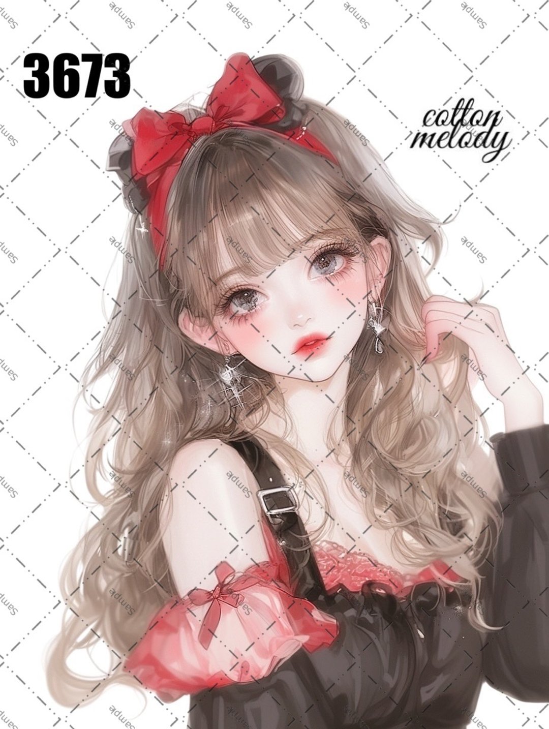 original sticker no.3673 人物贴纸 原创贴纸 原创人物贴纸 装饰贴纸 cotton melody - 贴纸 - 纸 